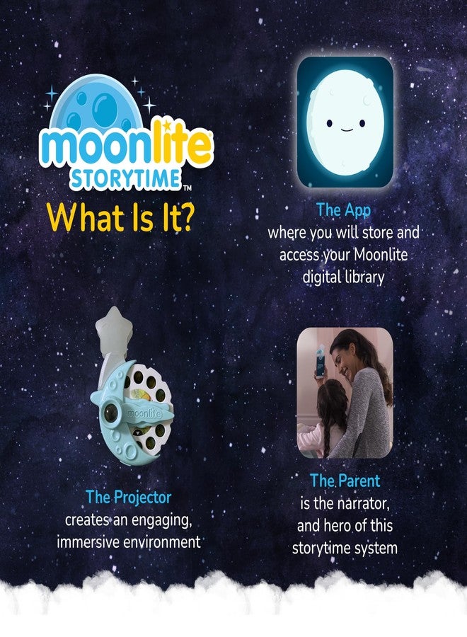 مونليت مجموعة قصص ديزني مونلايت الضخمة مع جهاز عرض صغير و10 قصص كلاسيكية قبل النوم، طريقة سحرية للقراءة معًا، كتب قصص رقمية، مؤثرات صوتية ممتعة، هدايا تعليمية للأطفال من عمر سنة فما فوق - Image 4